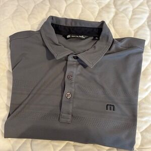 TravisMathew Golf‎ Polo Shirt Perforated Moisture Wicking Gray Mens Size XL